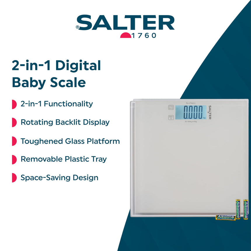 Salter 2-in-1 Electronic Baby, Pet & Personal Scale SA00672W