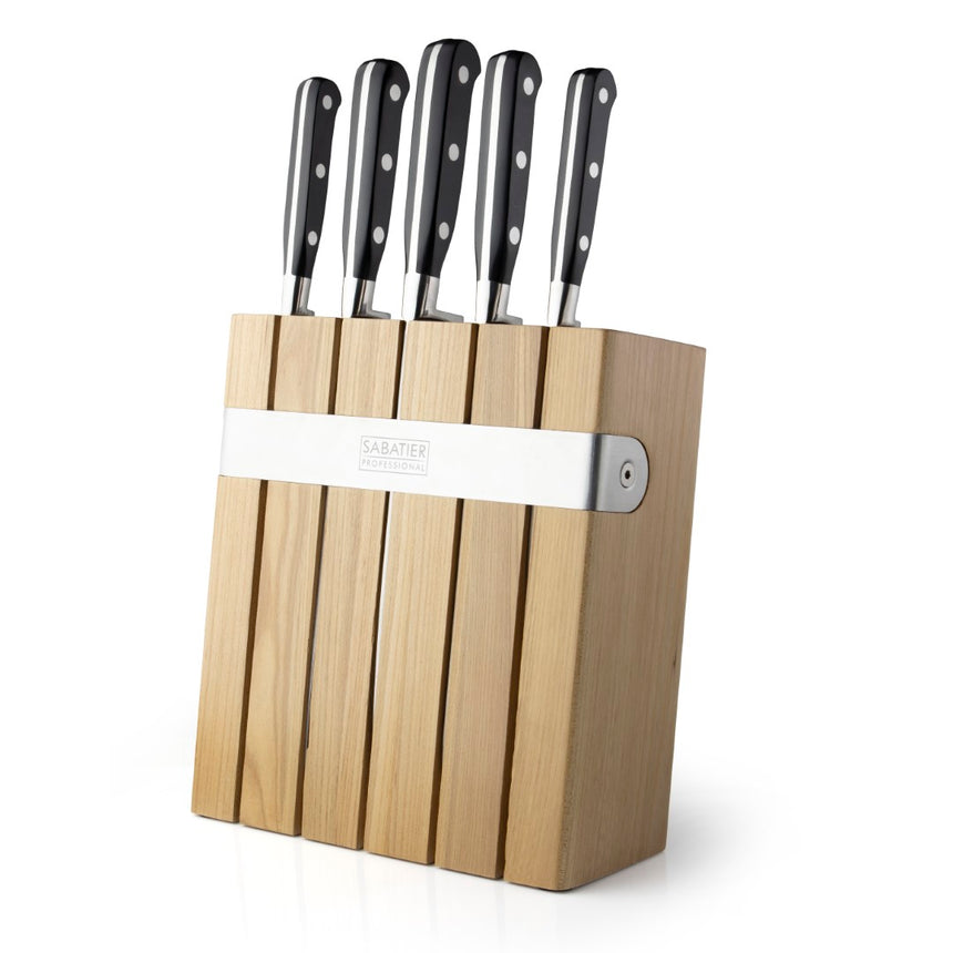 Sabatier Professional 5pc Oak Knife Block Set