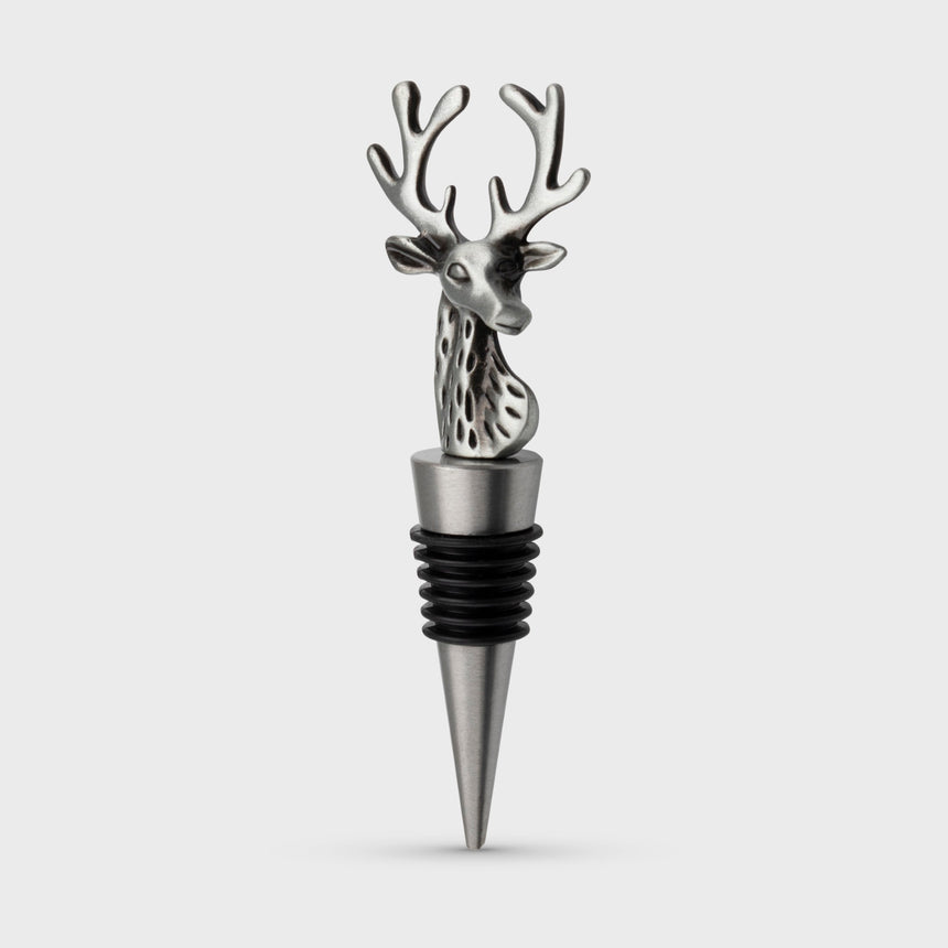 Taylors Taproom Stag Wine Stopper - Matt Pewter