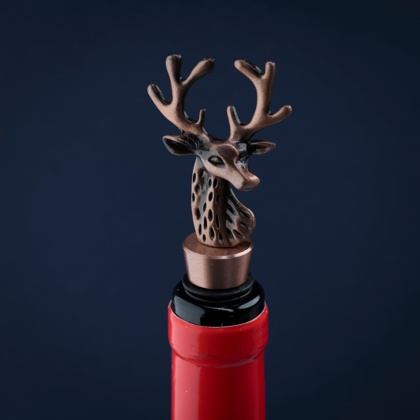 Taylors Taproom Stag Wine Stopper - Matt Copper