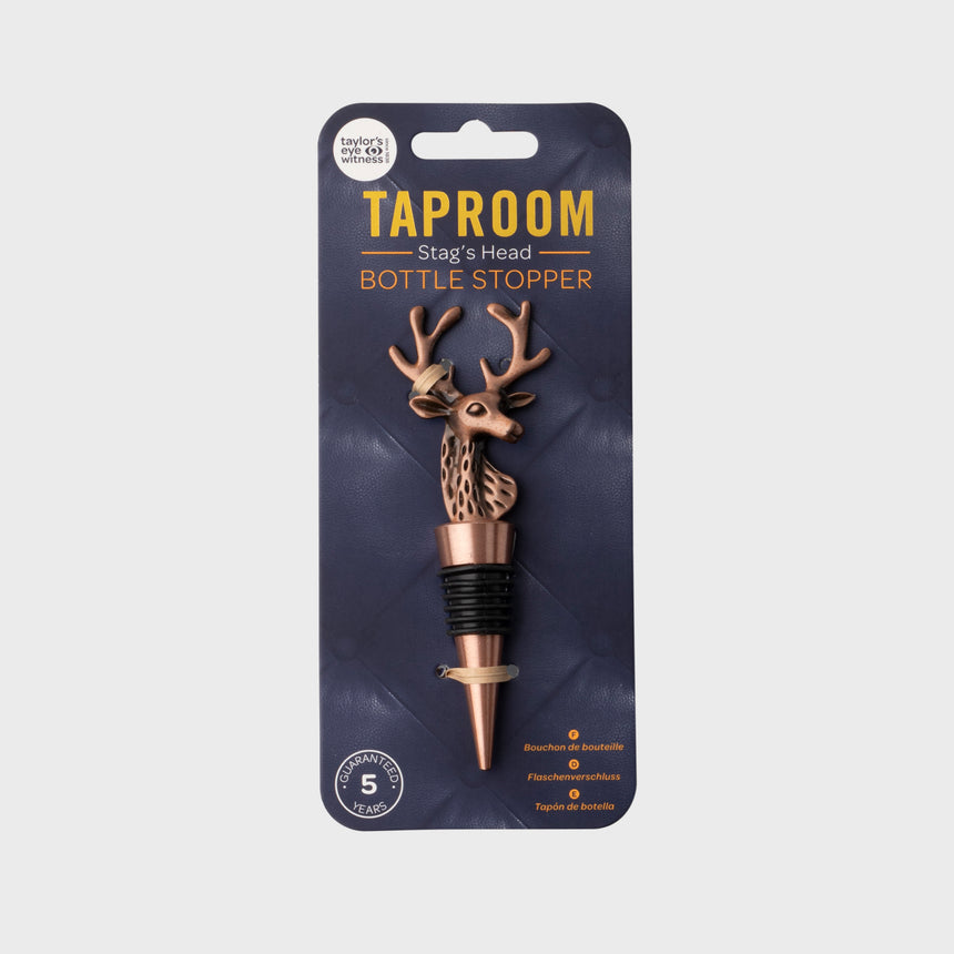 Taylors Taproom Stag Wine Stopper - Matt Copper