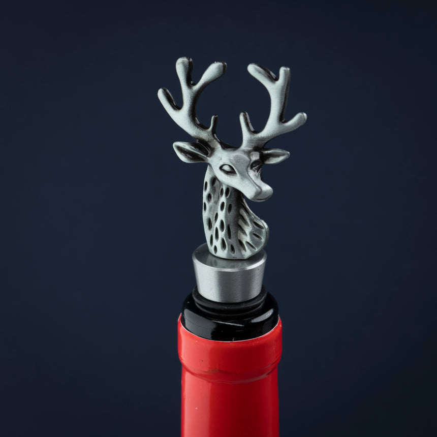 Taylors Taproom Stag Wine Stopper - Matt Pewter