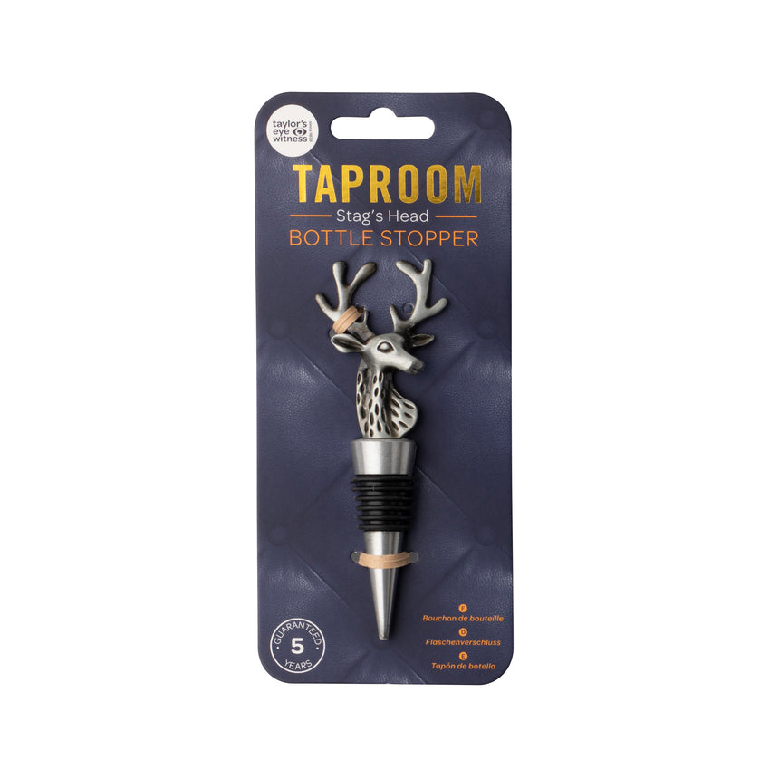 Taylors Taproom Stag Wine Stopper - Matt Pewter