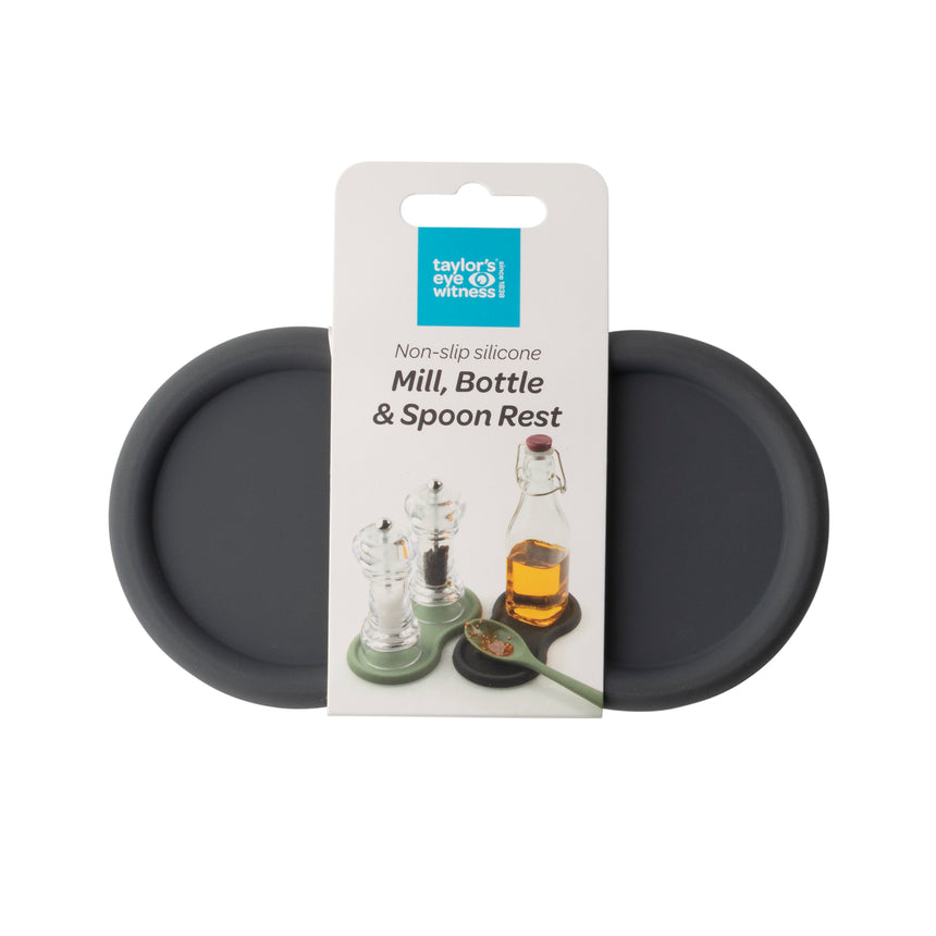 Taylors Silicone Mill, Bottle & Spoon Rest - Graphite