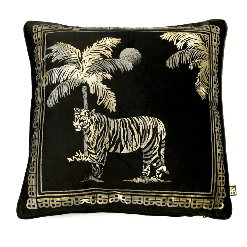 LLB Tiger Tiger Black/Gold 43x43cm Cushion Cover