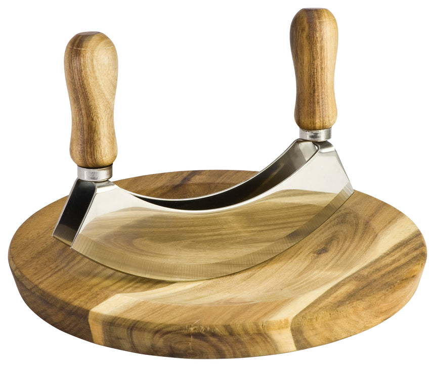 Taylors Mezzaluna & Acacia Wood Round Board - XCT57AC