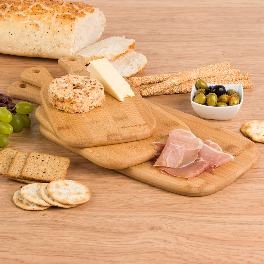 Salter 3 Piece Bamboo Paddle Chopping Board Set BW067322