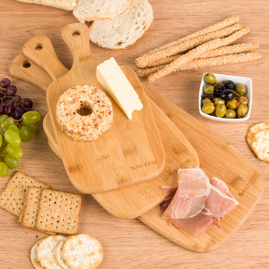 Salter 3 Piece Bamboo Paddle Chopping Board Set BW067322