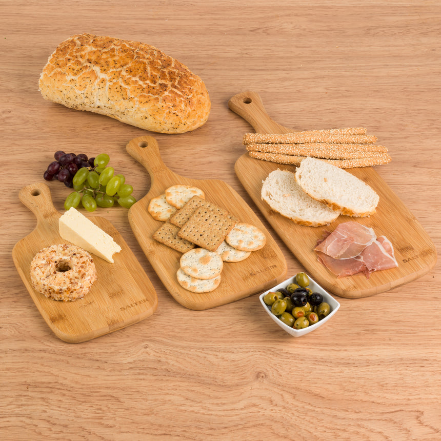 Salter 3 Piece Bamboo Paddle Chopping Board Set BW067322