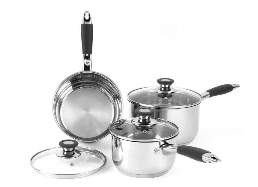 Salter Stainless Steel 3 Piece Saucepan Set