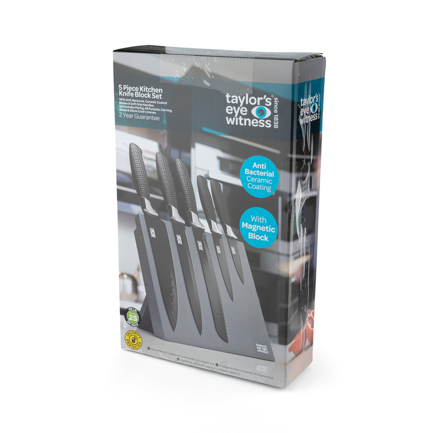 Taylors 5pc Magnetic Knife Block Set - LMS2112-A