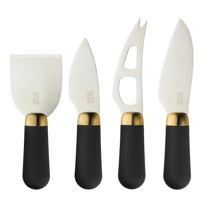 Taylors Brooklyn Brass 4pc Cheese Knife & Slate Board Set