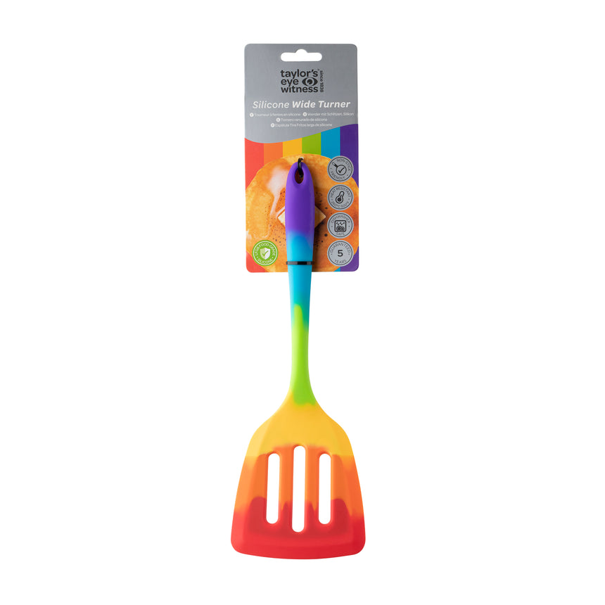 Taylors Rainbow Wide Silicone Slotted Turner