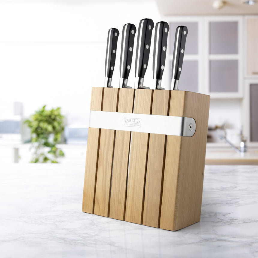Sabatier Professional 5pc Oak Knife Block Set