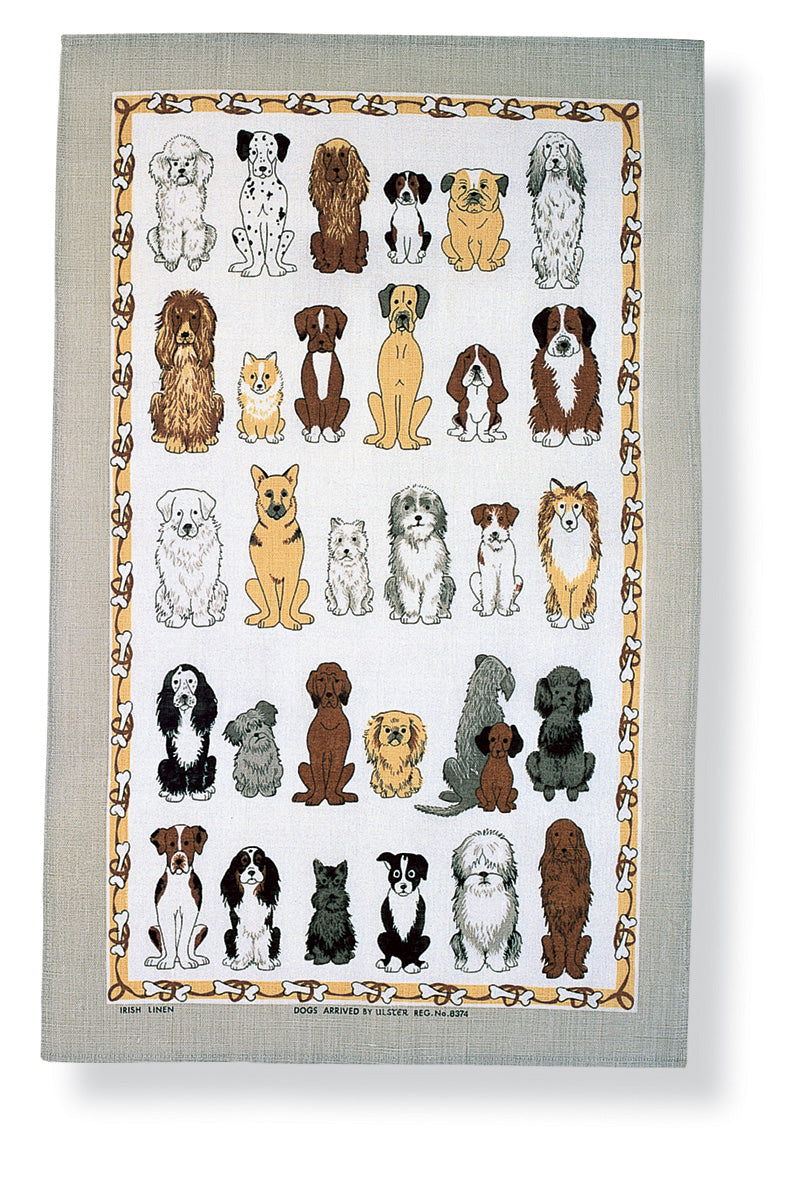 Ulster Weavers Dogs Arrived Cotton Tea Towel