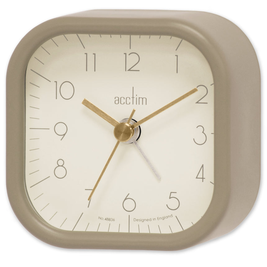 Acctim Zak 2 Metal case alarm clock in Taupe