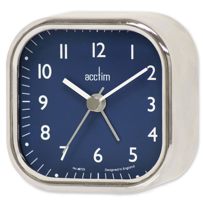 Acctim Zak 2 Metal case alarm clock in Chrome