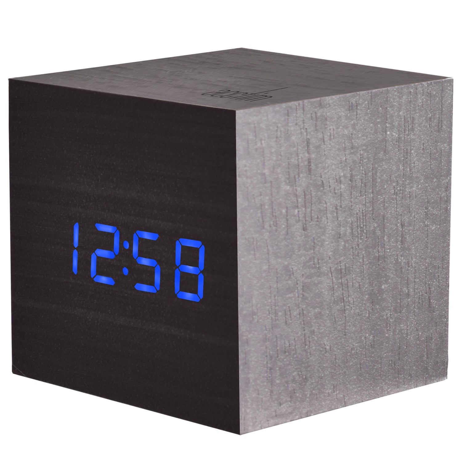 Acctim Ark Cube LED Alarm clock in Black wood