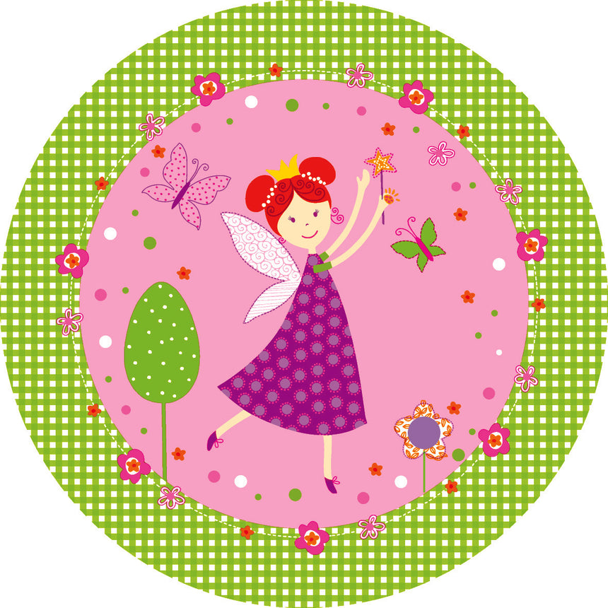 Duni Plates Paper 22cm Pink Fairy - 10PK
