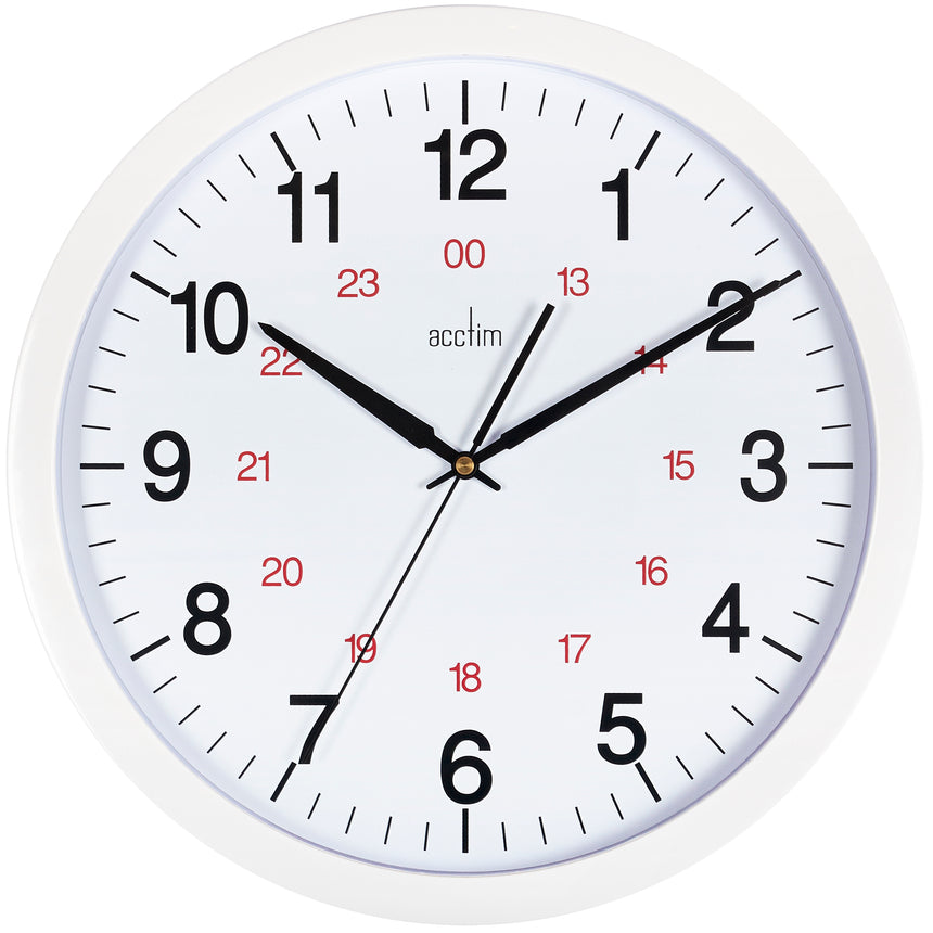 Acctim Metro 355mm 24hr White wall clock