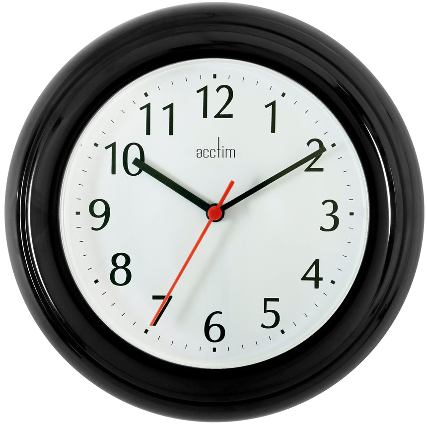 Acctim Wycombe Black plastic wall clock