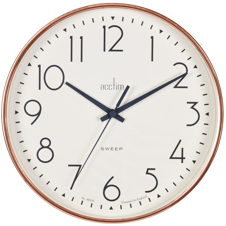 Acctim Earl 25cm Sweep wall clock in Copper