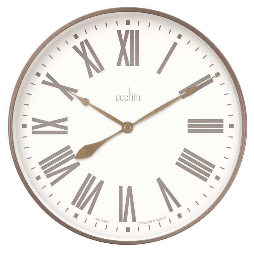 Acctim Northfield 50cm Wall Clock in Taupe/Champagne