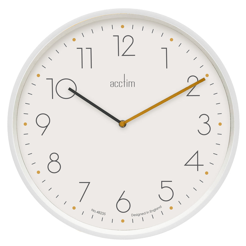 Acctim Taby 35cm Wall Clock in White