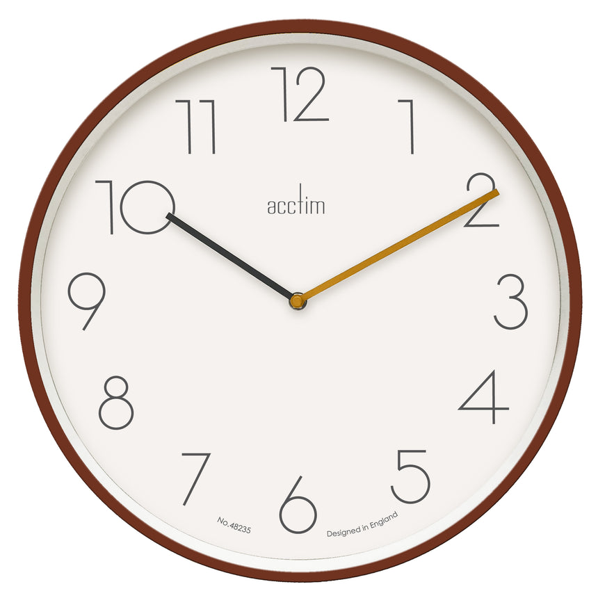 Acctim Taby 35cm Wall Clock in Soft Coral