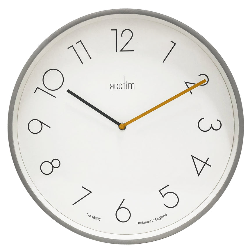 Acctim Kista 40cm wall clock in Smoke Grey