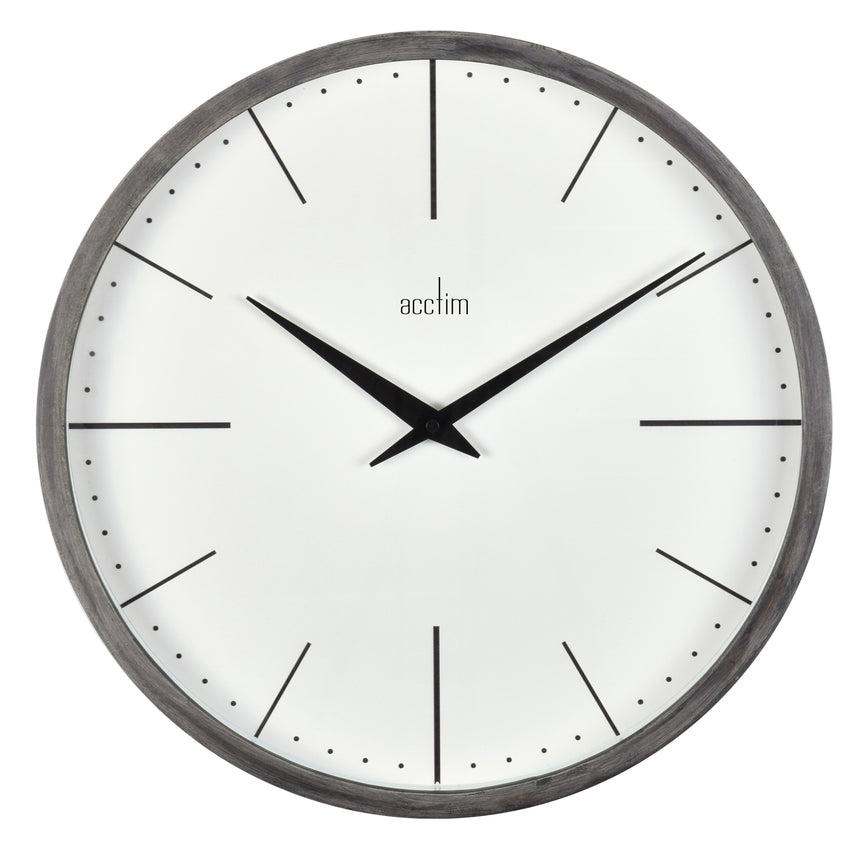 Acctim Leksvik 42cm Grey Wood wall clock