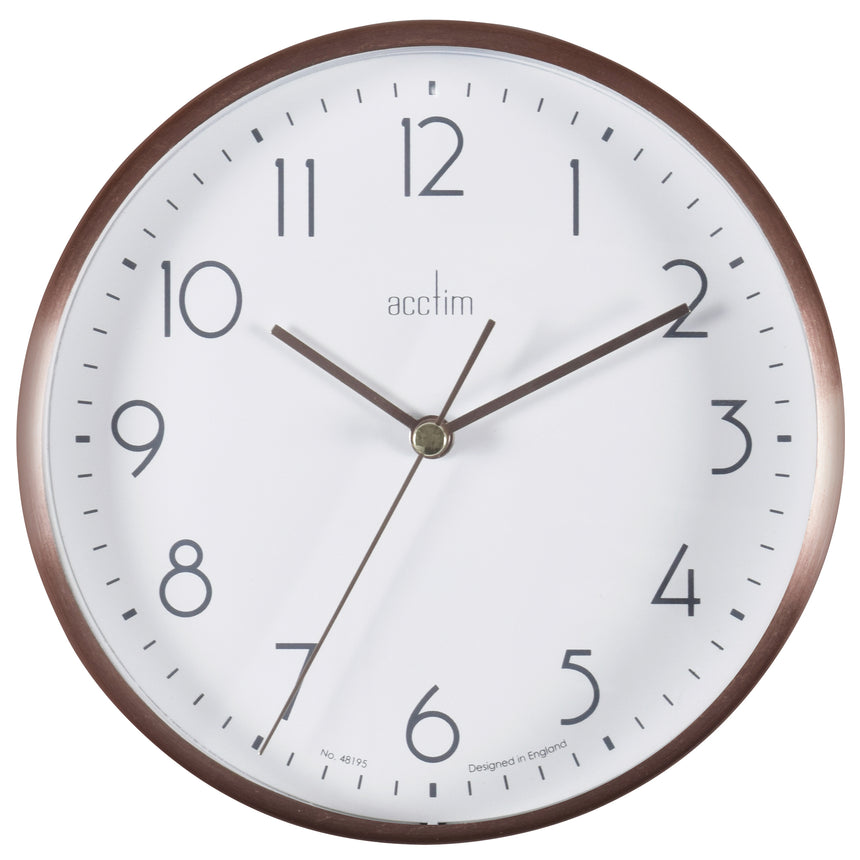 Acctim Ava 15cm Copper colour metal wall/desk clock