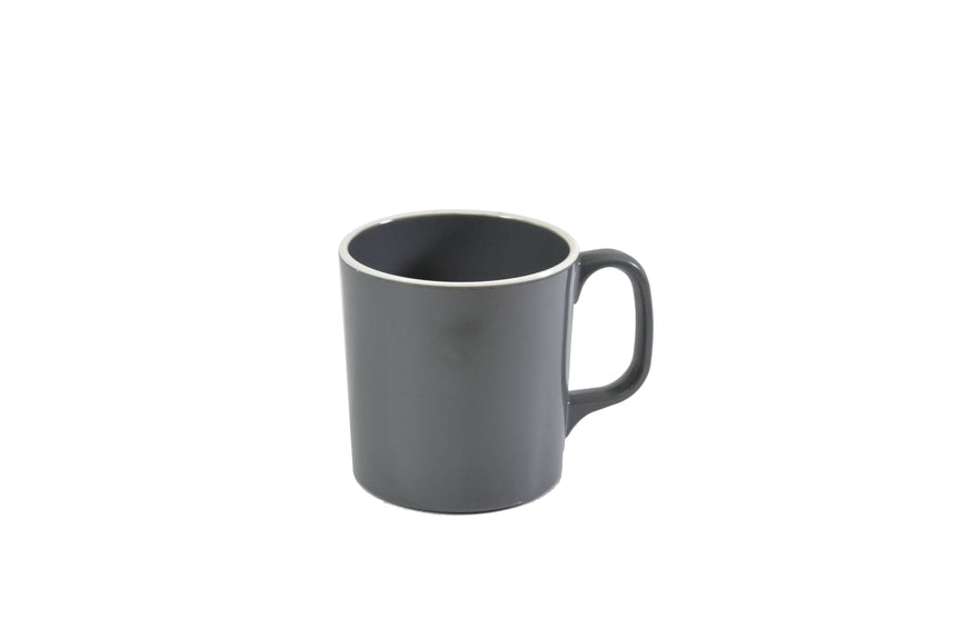 Jab Vintage Grey/White Rim Enamel Look Mug 300ml