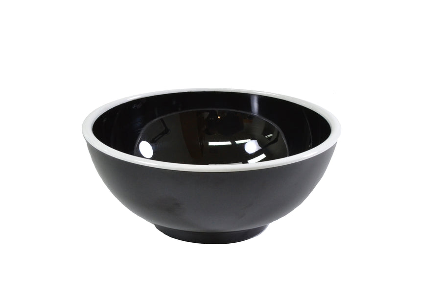 Jab Vintage Black/White Rim Enamel Look Bowl 15cm