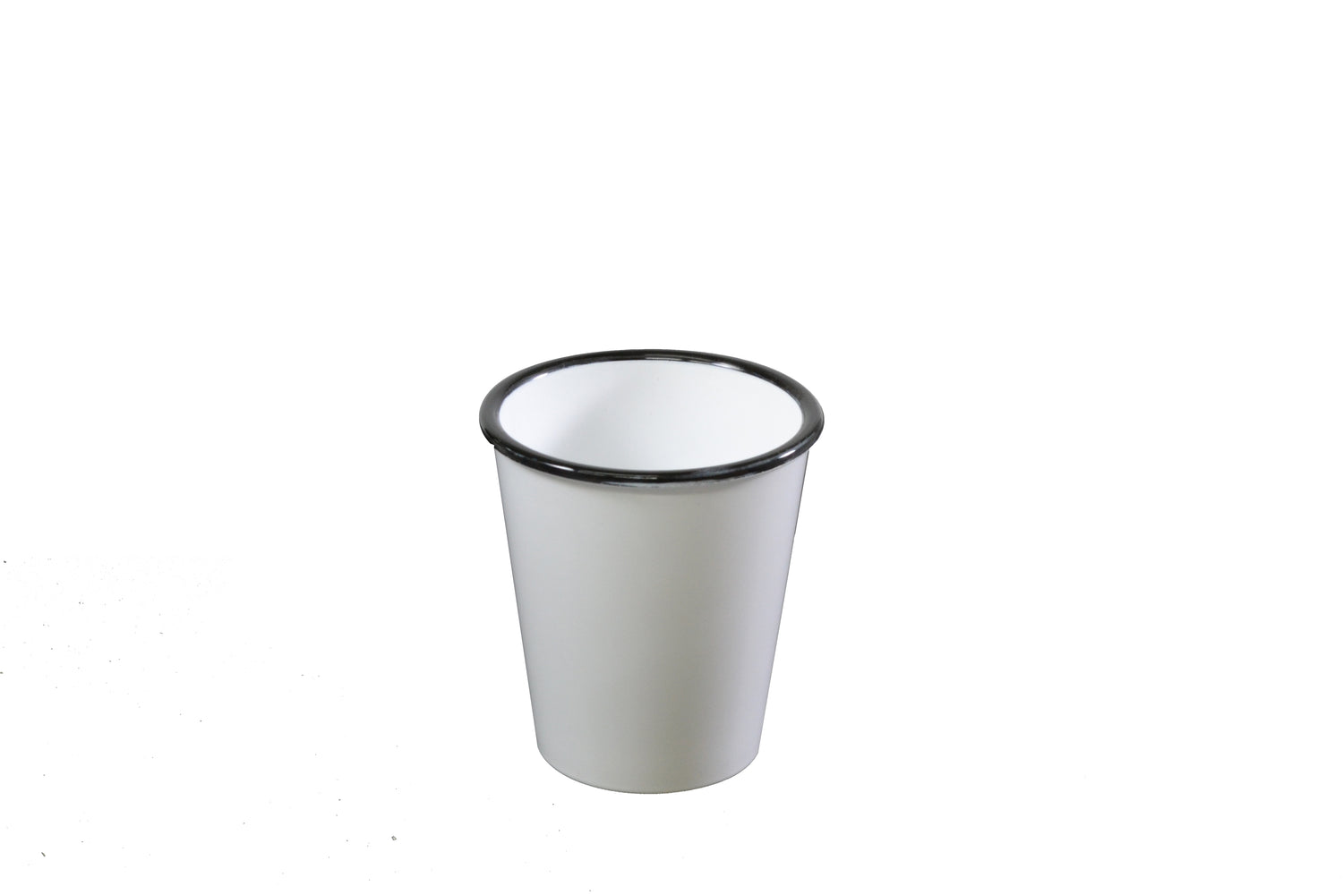 Jab Vintage White/Black Rim Enamel Look Tumbler 300ml