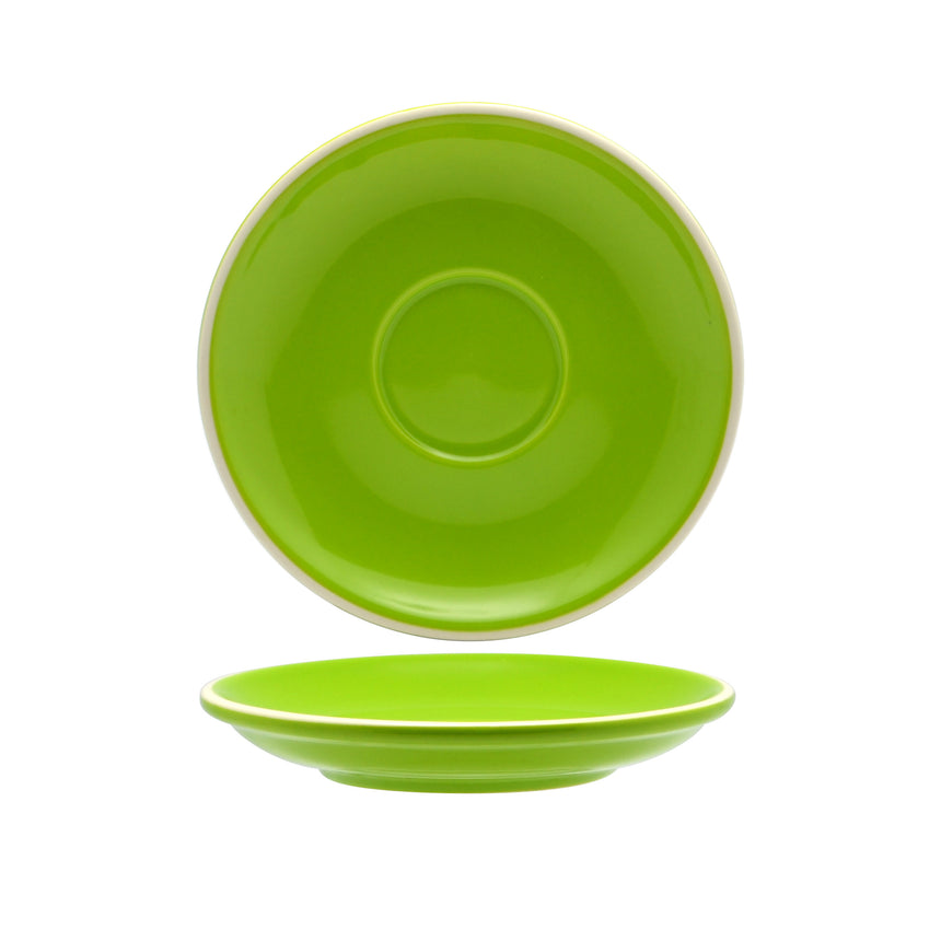 Rockingham Vert Green Long Black / Flat White Saucer