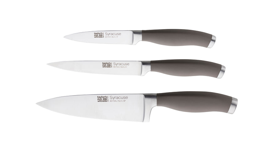 Taylors Syracuse Grey 3pc Kitchen Knife Starter Set