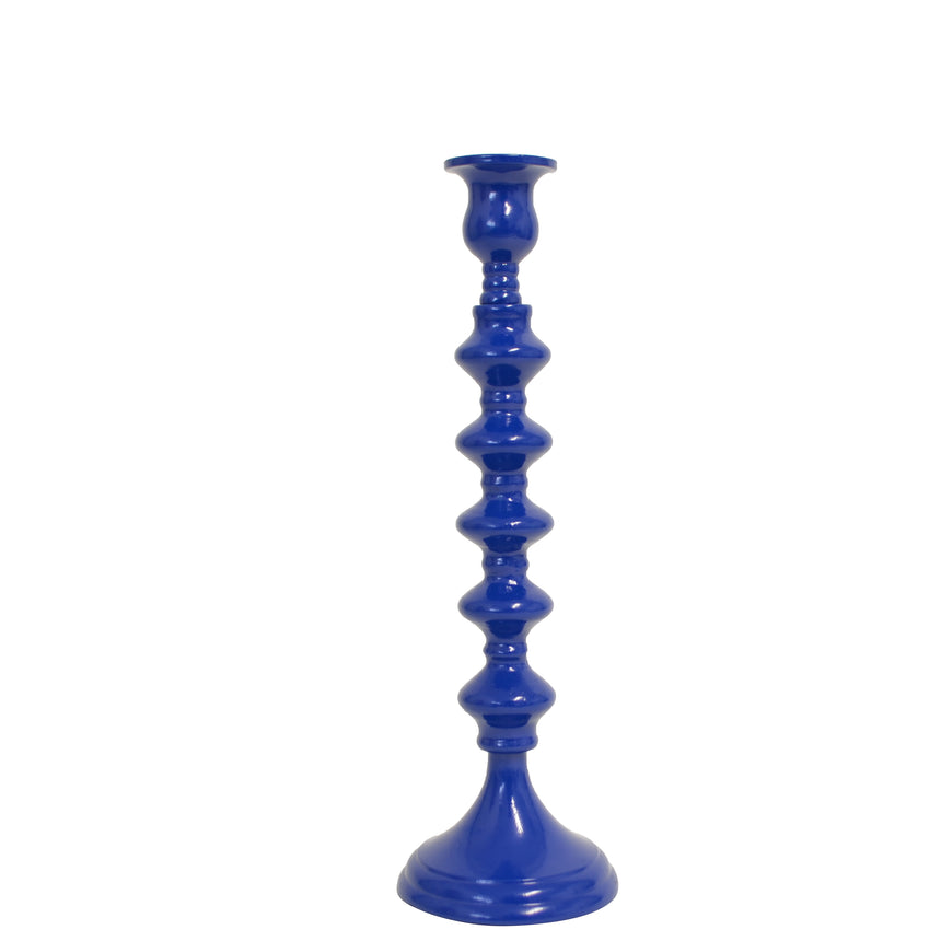 Aluminium Candle Holder Blue 9x9x30cm