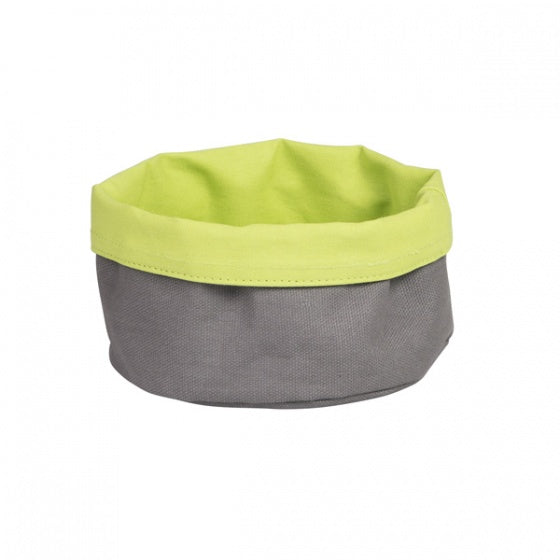 Moda Canvas Bread Bag Round Charcoal & Lime 170x70mm