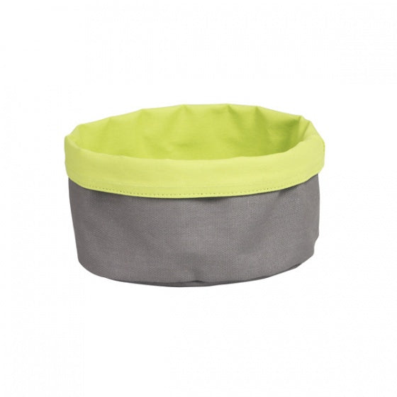 Moda Canvas Bread Bag Round Charcoal & Lime 200x90mm
