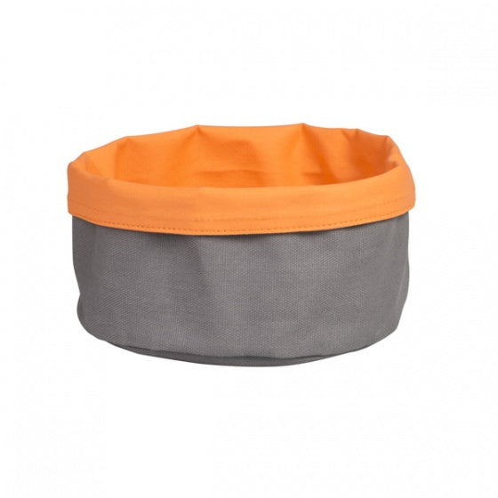 Moda Canvas Bread Bag Round Charcoal & Orange 200x90mm