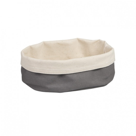 Moda Canvas Bread Bag Oval Charcoal & Cream 200x150x70mm
