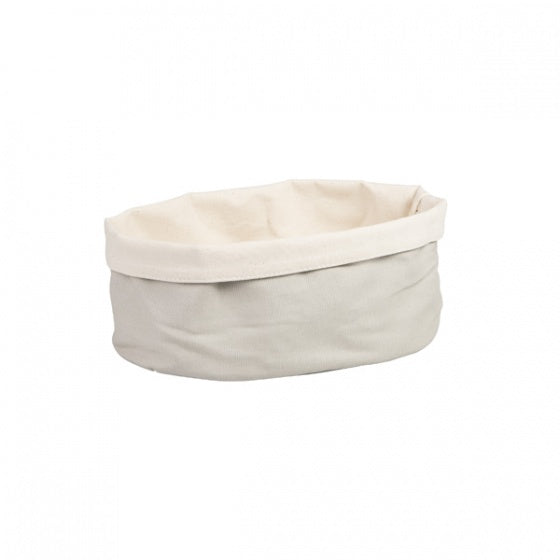 Moda Canvas Bread Bag Oval Grey & Cream 250x180x90mm
