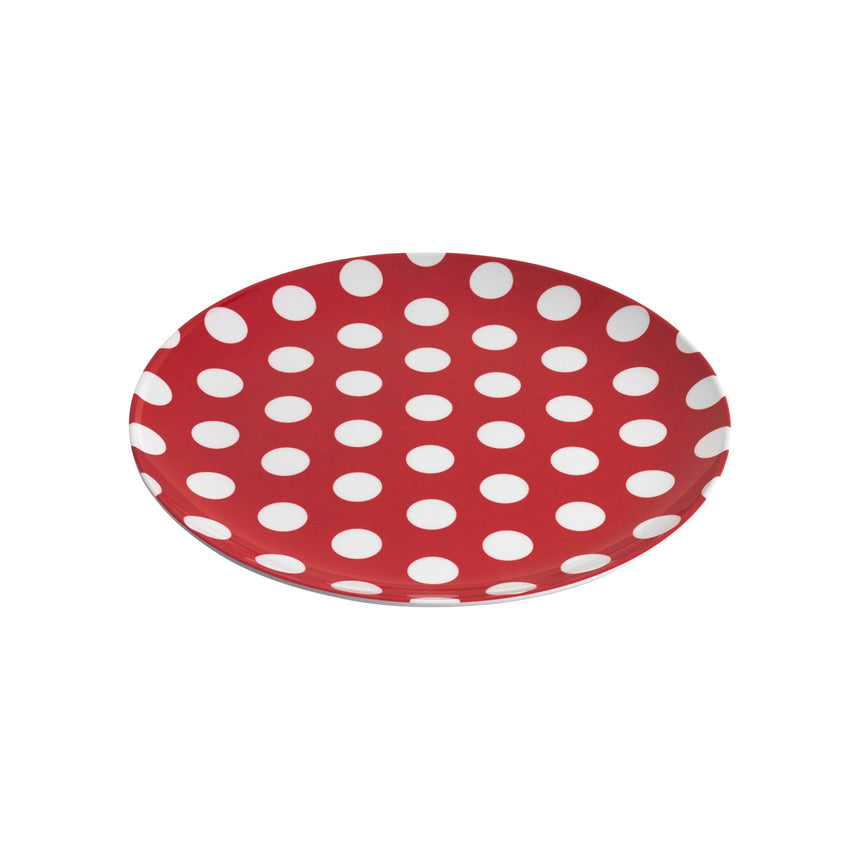 Jab White Dots on Red Coupe Plate 20cm