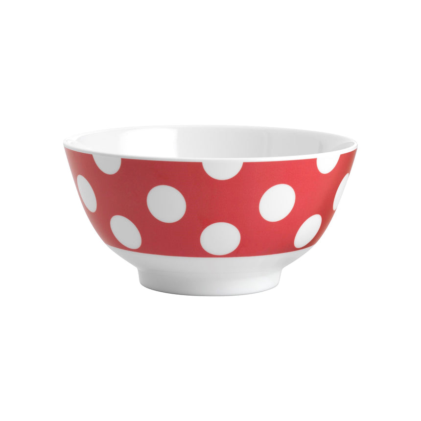 Jab White Dots on Red Bowl 15cm