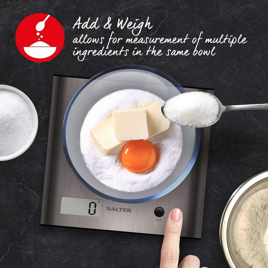 Salter Arc Stainless Steel Electronic Kitchen Scale 1087SS