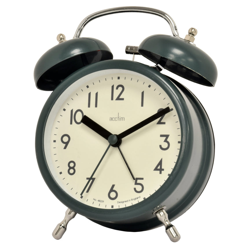 Acctim Hardwick Lotus Green Double bell alarm clock