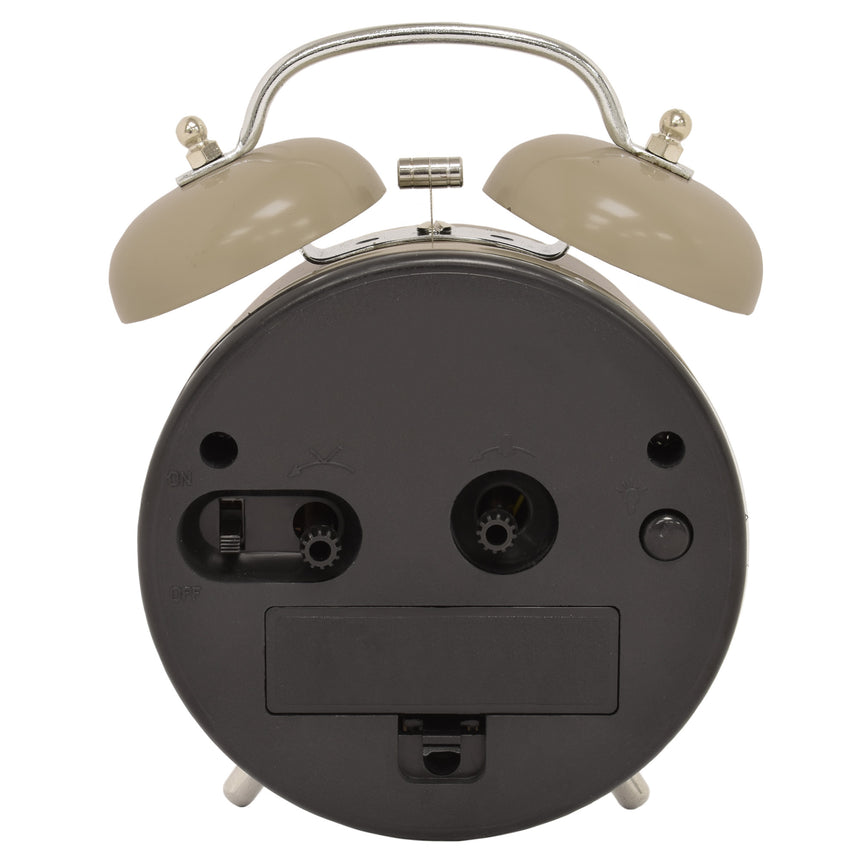 Acctim Hardwick Taupe Double bell alarm clock