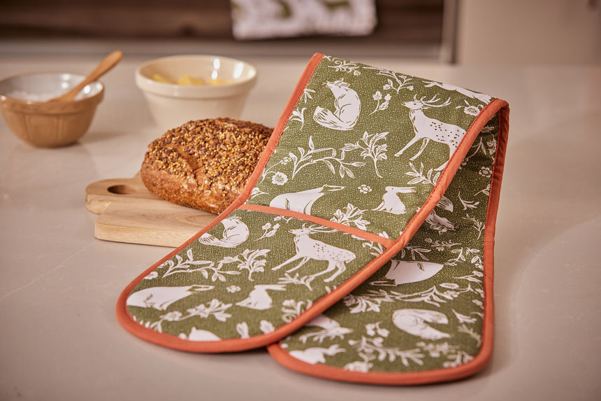 Ulster Weavers Forest Friends Sage Double Oven Glove