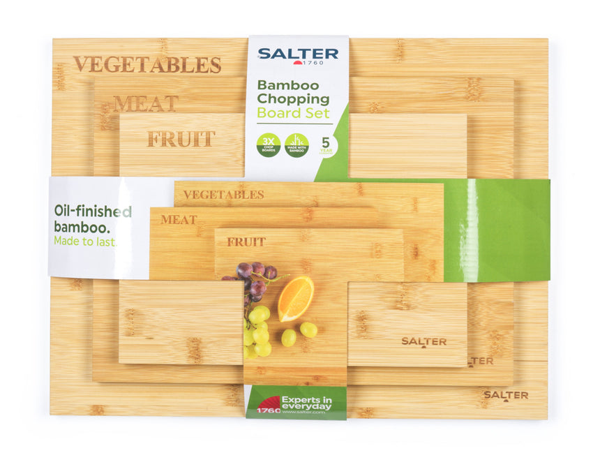Salter 3 Piece Bamboo Chopping Board Set BW072812